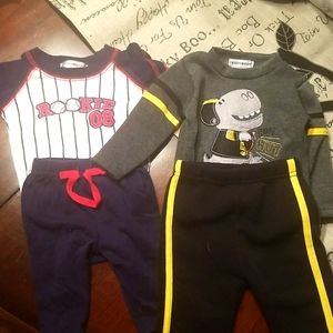 2 Teddy Boom Sports Outfits 0-3M
